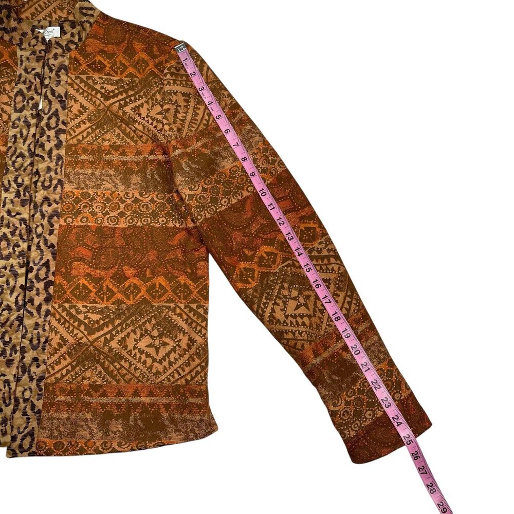 Coldwater Creek Reversible Open Front Jacket PM Medium Petite Animal Print - Picture 12 of 14